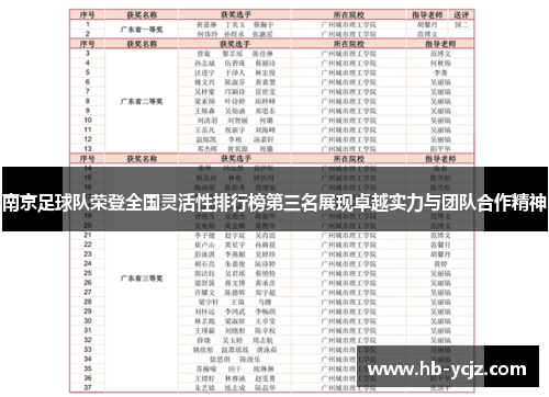 南京足球队荣登全国灵活性排行榜第三名展现卓越实力与团队合作精神